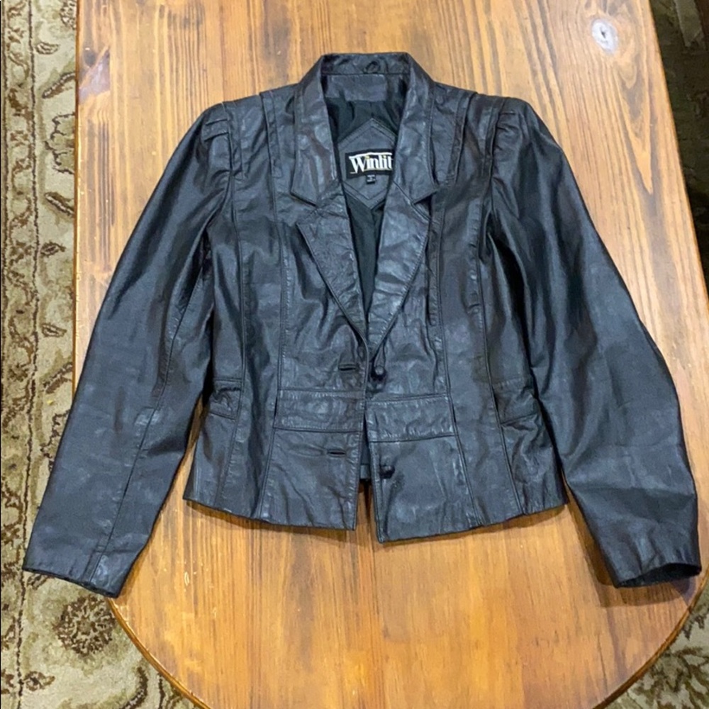 Black Genuine Leather Tailored Jacket